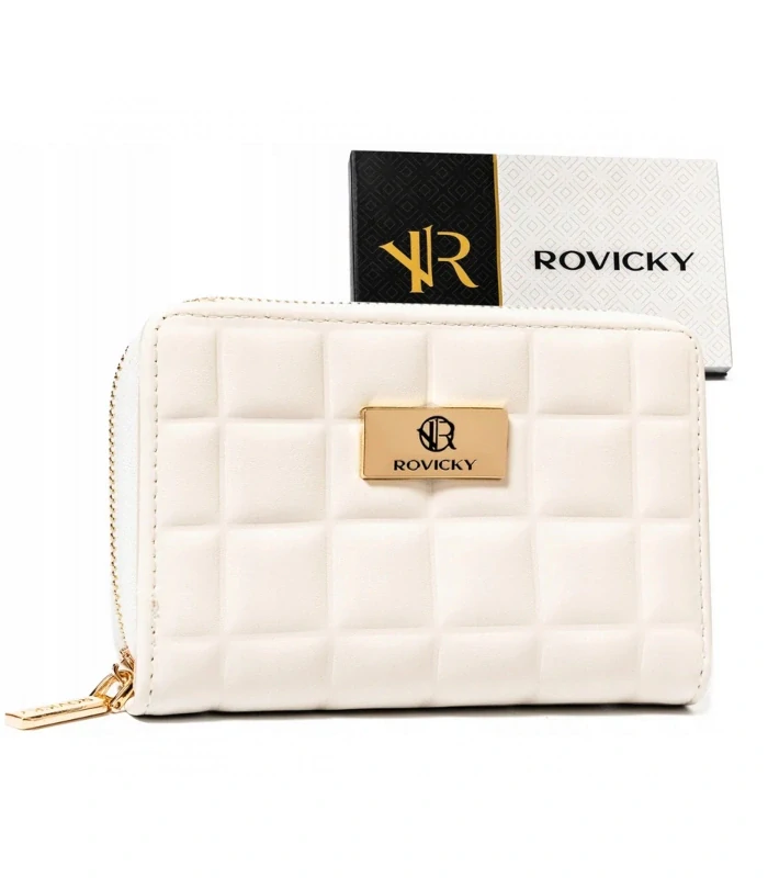 Dámska krémová peňaženka Rovicky so zipsom 13x9x3