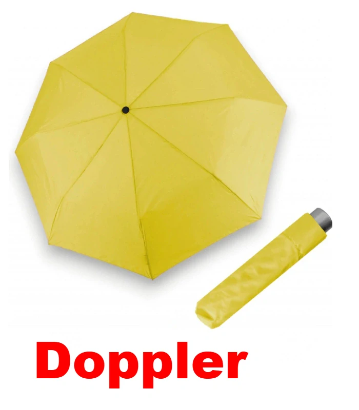 Žltý dámsky skladací dáždnik Alu Light Uni Doppler 23cm