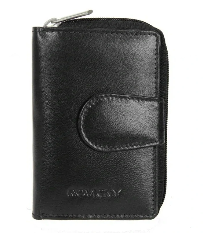 Kožená čierna dámska elegantná peňaženka Rovicky 13x10x3