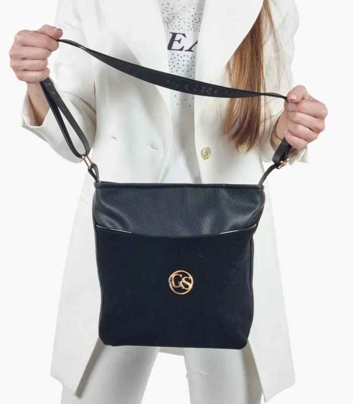Čierna crossbody kabelka s kapsičkou na zips Grosso 26x24x12