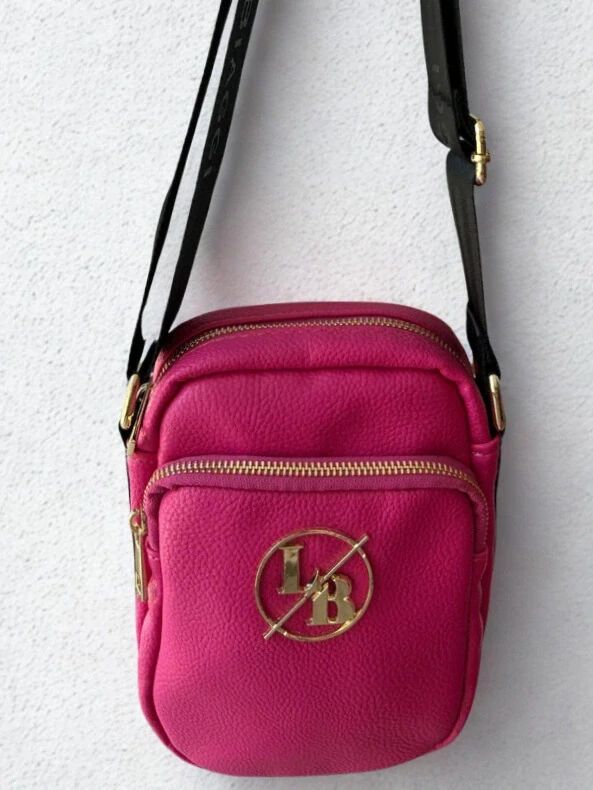 Malá ružová jednoduchá crossbody kabelka Laura Biaggi 22x16x8