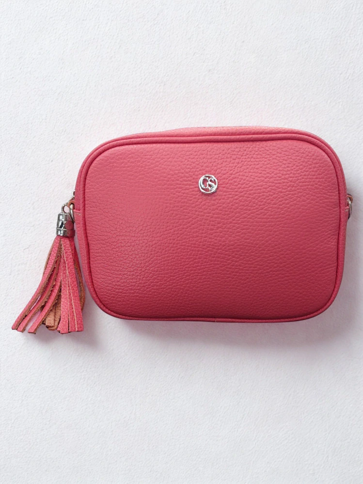 Malá lososová crossbody kabelka Grosso 22x16x8 cm