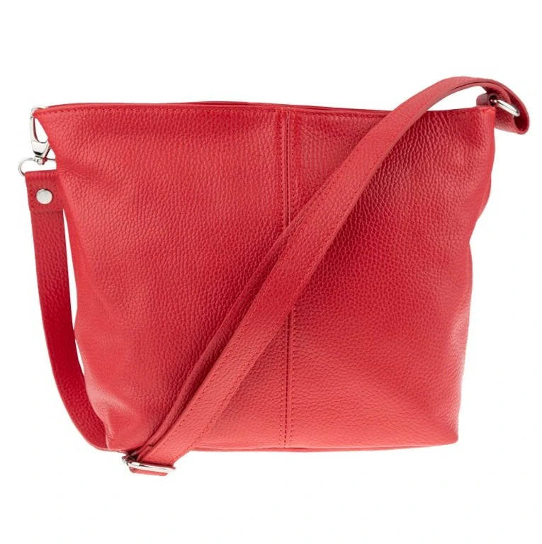 2 v 1 Červená jednoduchá elegantná kožená crossbody kabelka Grosso 30x20x14