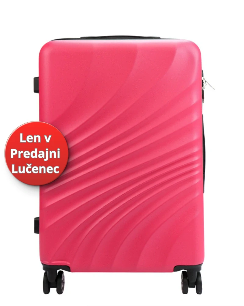 🧳 Veľký ružový cestovný kufor Gregorio s vlnkovým vzorom z polykarbonátu / ABS – veľkosť L (Len na predajni)