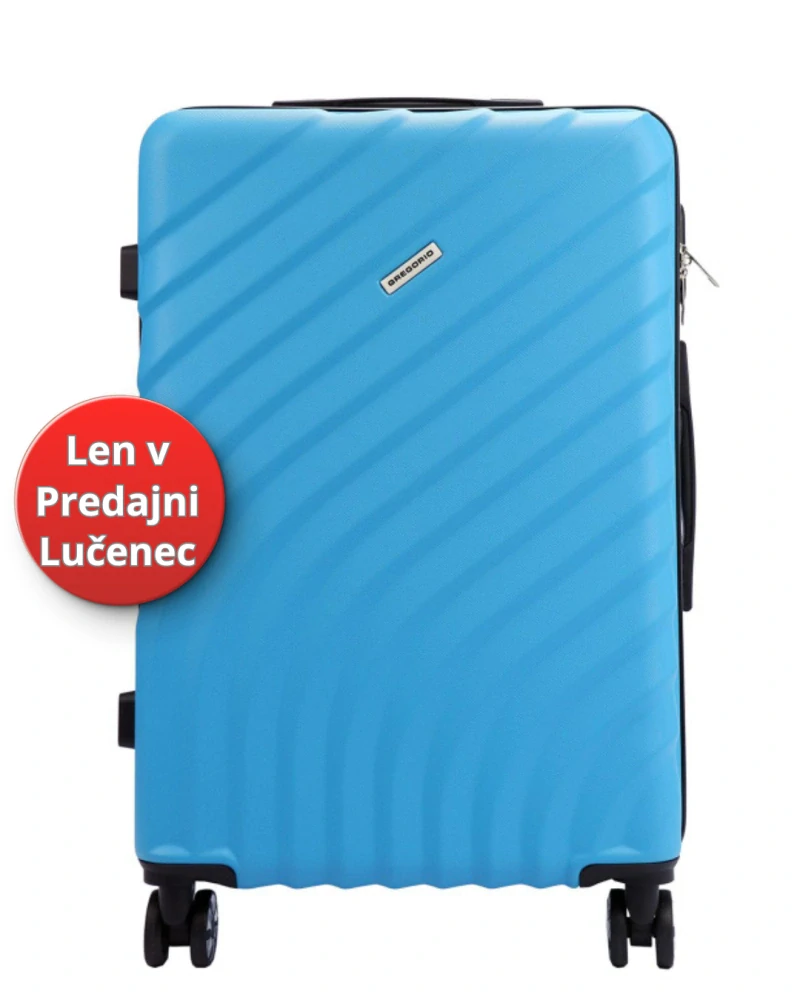 🧳 Veľký svetlomodrý cestovný kufor Gregorio s vlnkovým vzorom z polykarbonátu / ABS – veľkosť L (Len na predajni)
