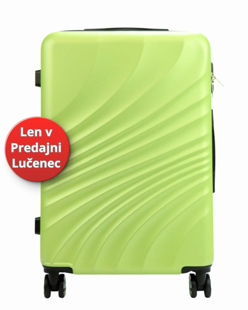 🧳 Veľký svetlozelený cestovný kufor Gregorio s vlnkovým vzorom z polykarbonátu / ABS – veľkosť L (Len na predajni)