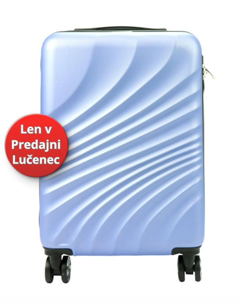 🧳 Stredný svetlomodrý cestovný kufor Gregorio s vlnkovým vzorom z polykarbonátu / ABS – veľkosť M (Len na predajni)