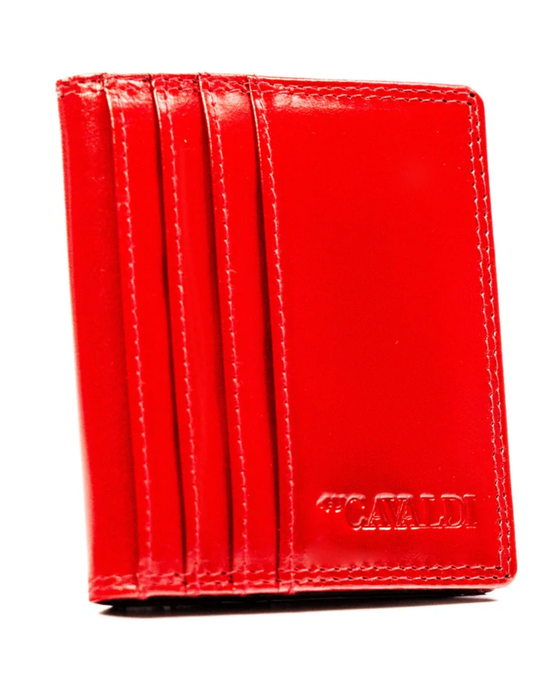 👛 Luxusné červené kožené puzdro a peňaženka na karty 4U Cavaldi Red 10,5x9x1,5 cm
