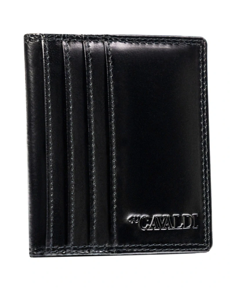 💳 Pánske luxusné čierne kožené puzdro a peňaženka na karty 4U Cavaldi 10,5x9x1,5 cm
