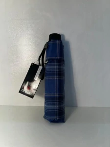 Havanna Uni Karo - dámsky skladací dáždnik Doppler modrý károvaný 22cm