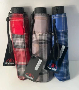 Havanna Uni Karo - dámsky skladací dáždnik Doppler béžový károvaný 22cm