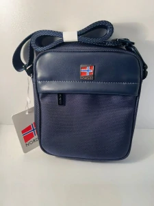 Pánska tmavomodrá taška cez plece na zips Nordee 20x17x6