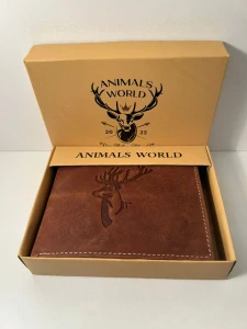 Pánska kožená svetlohnedá peňaženka s jeleňom Deer cognac 12.5x10x3