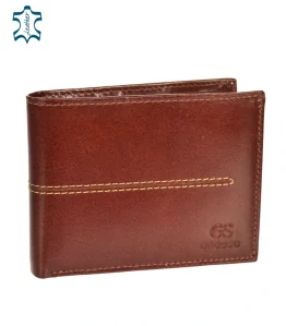 Pánska koňaková kožená peňaženka s prešívaním GROSSO cognac 13x10x3