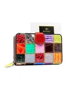 Dámska kožená vzorovaná farebná lakovaná peňaženka Rovicky 16x10x3