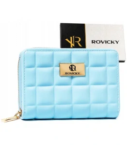 Dámska svetlomodrá peňaženka Rovicky so zipsom 13x9x3