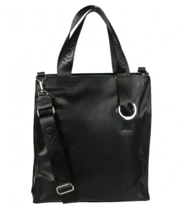 Čierna kabelka s rúčkami a remienkom Grosso 34x32x14