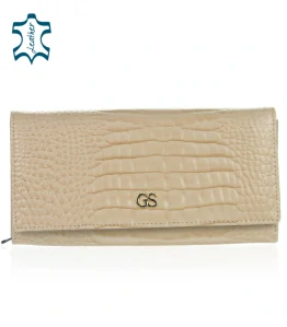 Dámska béžová lakovaná peňaženka GROSSO Beige 20x10x3