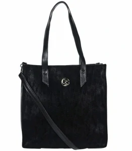 Elegantná čierna kabelka na plece s ramienkom Grosso 29x26x12