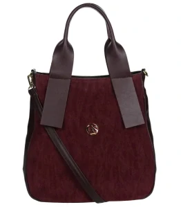 Veľká bordová elegantná kabelka s ramienkom Grosso 34x32x14