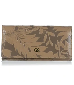 Dámska hnedá peňaženka s kvetinovou potlačou GROSSO 20x10x3