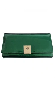 Zelená kožená laková elegantná dámska peňaženka Rovicky 20x10x4