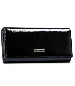 Dámska čierna lakovaná elegantná peňaženka Cavaldi 19x10x3