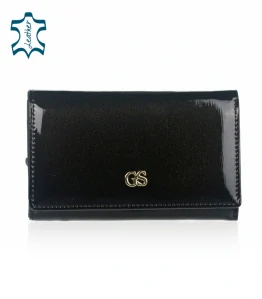 Dámska čierna lakovaná peňaženka GROSSO 14x9x3