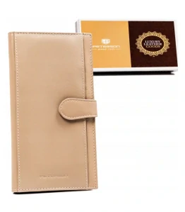 Dámska kožená béžová peňaženka Peterson 19x11x2