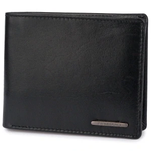 Pánska čierna kožená peňaženka na šírku bez pracky Bellugio 12x10x3