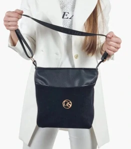 Čierna crossbody kabelka s kapsičkou na zips Grosso 26x24x12