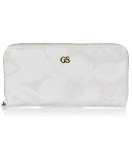 Dámska béžová peňaženka s kvetinovým vzorom so zipsovým zapínaním Grosso 20x10x3