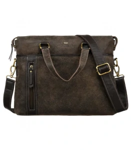 Hnedá pánska kožená taška na dokumenty a notebook z pravej kože Peterson 38x32x9