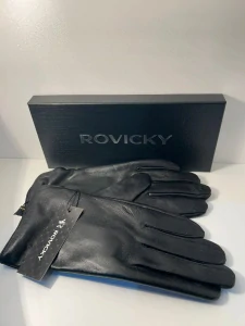 Čierne pánske kožené rukavice Rovicky z pravej kože XL