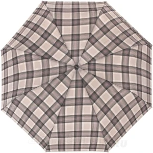 Fiber AC UNI Karo - vystreľovací dáždnik Doppler bežový vzorovaný karo 28cm