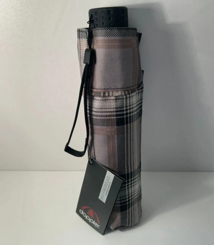 Havanna Uni Karo - dámsky skladací dáždnik Doppler béžový károvaný 22cm