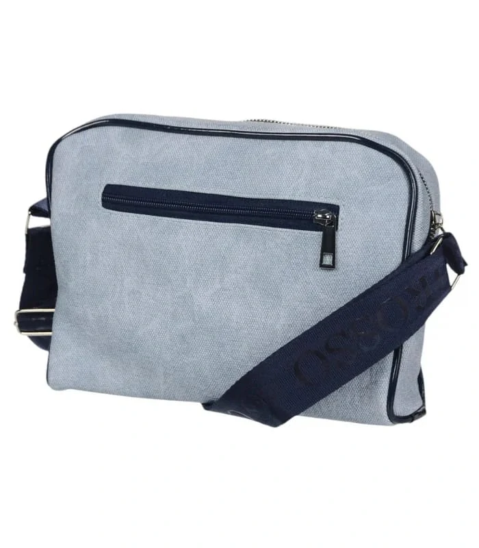 Menšia rifľová crossbody kabelka so zipsom Grosso 25x19x7