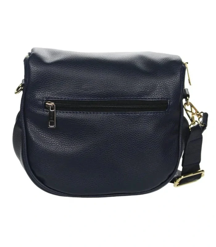 Modrá crossbody kabelka s rúčkou, s vylaserovanými vzormi Grosso 24x20x14