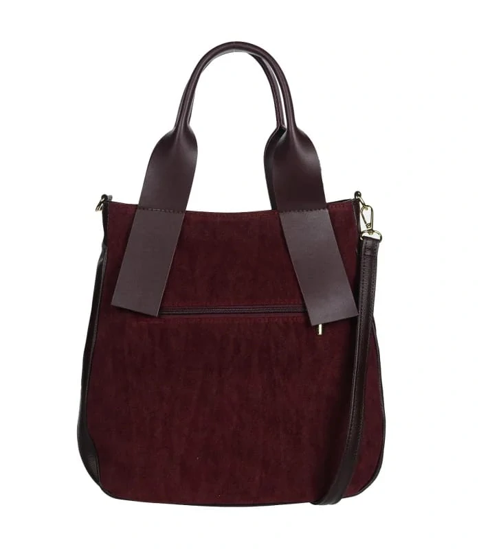 Veľká bordová elegantná kabelka s ramienkom Grosso 34x32x14