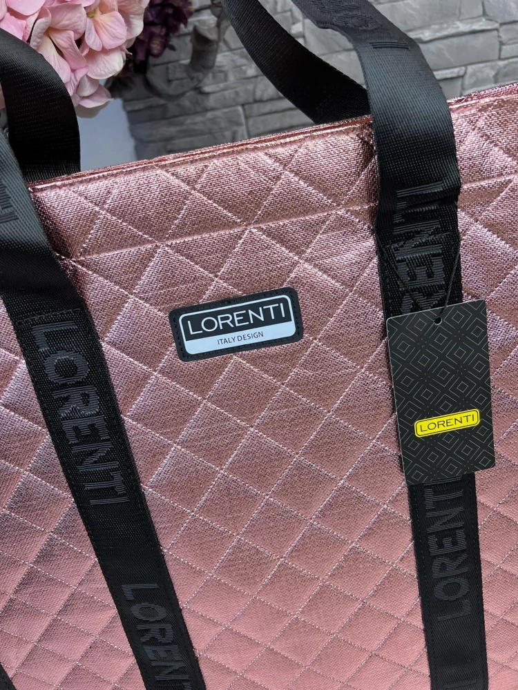 Veľká medená jednoduchá elegantná nákupná taška shopper bag Lorenti 42x41x15