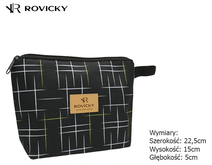 Kozmetická taška čierna vzorovaná Rovicky 22,5x15x5