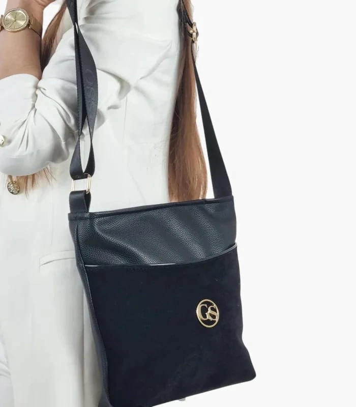 Čierna crossbody kabelka s kapsičkou na zips Grosso 26x24x12