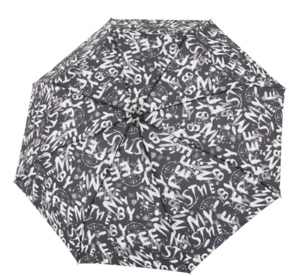Hit Mini Graffiti Čierno-biely skladací dáždnik Derby 24cm