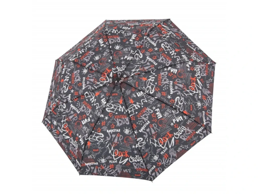 Hit Mini Graffiti Čierno-bielo/červený skladací dáždnik Derby 24cm