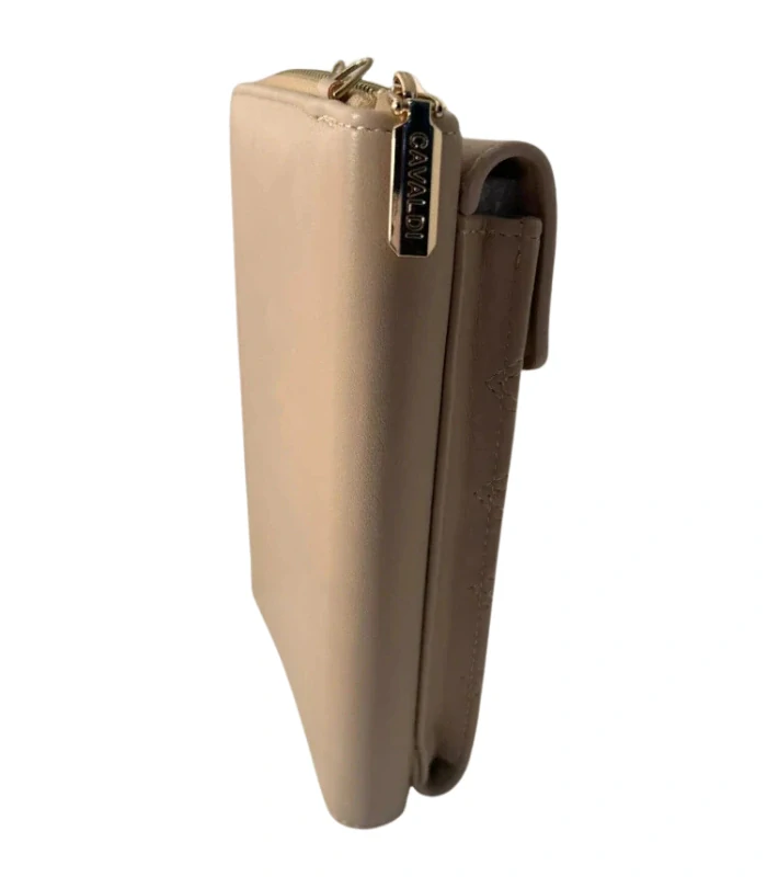 🪪 Béžová elegantná crossbody kabelka/peňaženka Cavaldi s remienkom 20x11x4.5 cm