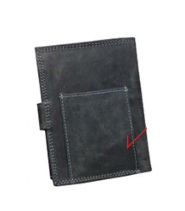 Pánska kožená šedá peňaženka s ochranou osobných údajov na výšku Grosso 13x10x2.5