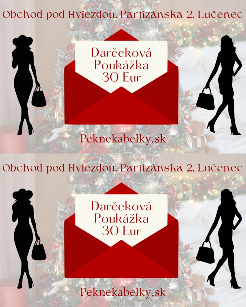 Elektronická darčeková poukážka na celý sortiment v hodnote 30 Eur