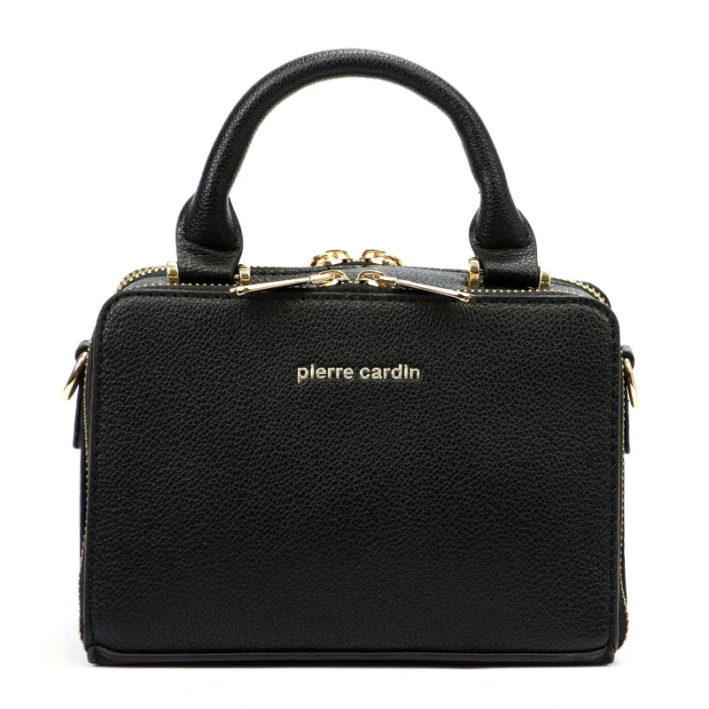 Malá čierna elegantná messenger kabelka Pierre Cardin 19x13x11
