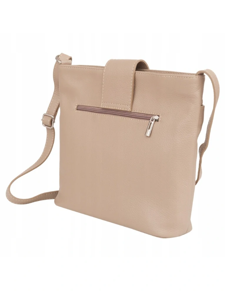 2 v 1 Svetlohnedá cappuccino elegantná kožená crossbody kabelka Grosso 30x26x10