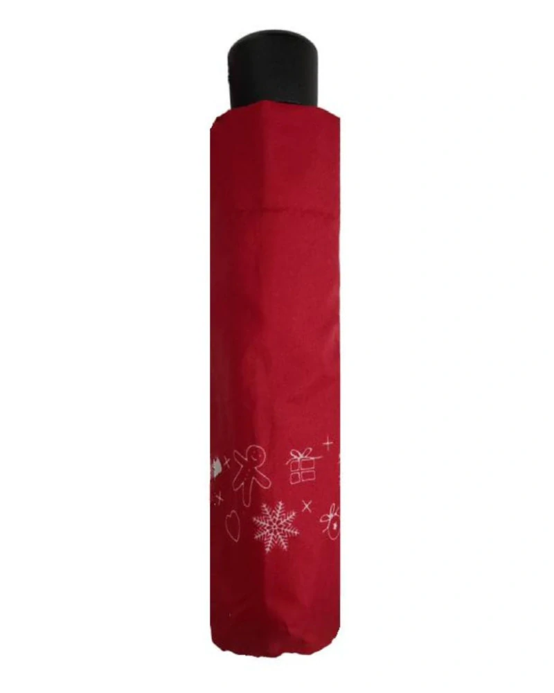 Mini Xmas Red - dámsky červený skladací dáždnik Derby 24/90 cm